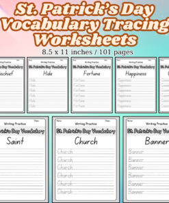St. Patrick’s Day Vocabulary Tracing Worksheets