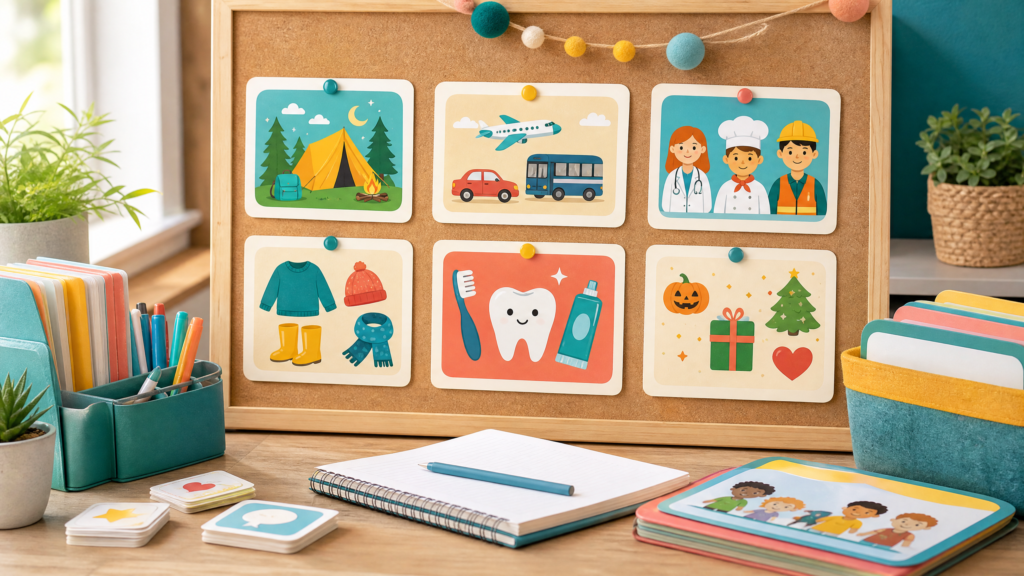 How to Plan Theme-Based ESL Lessons with Flashcards All Year Round
